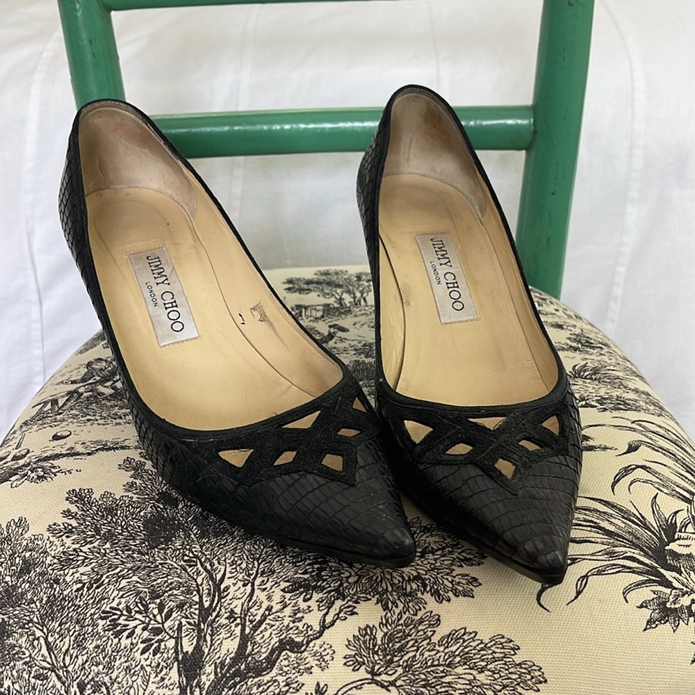 Jimmy Choo Black Heels with Quilted Design